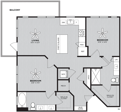 bedroom floor plan 7 | the madison at ballston station